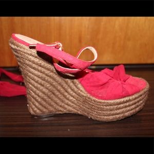 Lace Up Fendi Cork Wedges